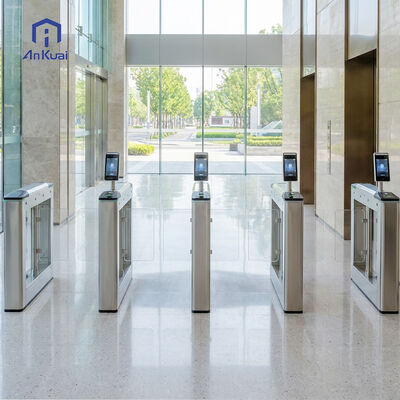 Personnel Access Control Column 4-channel Speed Swing Turnstile Gate with Face Recognition for High-end Office Lobby